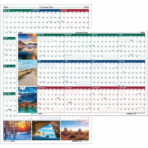 House Of Doolittle  Wall Calendar,Laminated,12 Mth,Jan-Dec,32"x48", Multi-HOD3931