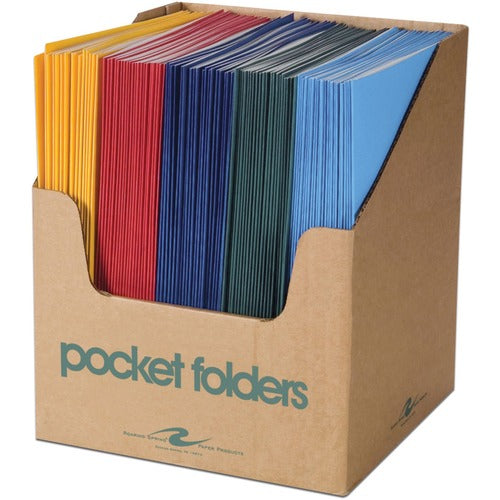 Roaring Spring Paper Products  Two Pocket Folders, 11-3/4x9-1/2", 100/CT, Assorted