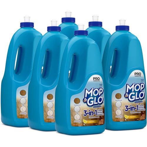 Reckitt Benckiser  Floor Cleaner, Pro Mop & Glo, 64oz, Fresh Citrus, 6/CT, Tan