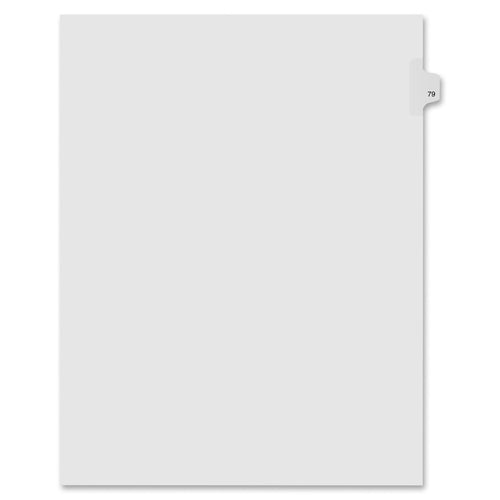 Kleer-Fax, Inc.  Index Dividers,Number 79,Side Tab,1/25 Cut,Letter,25/PK,WE
