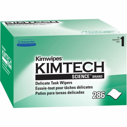 Kimberly-Clark Professional  Task Wipes,Delicate,1 Ply,286/BX,4.39"x8.2",White