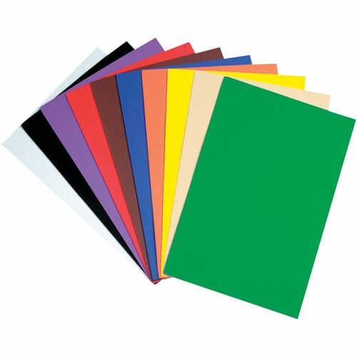 Pacon  Foam Sheets, 10 Colors, 12"x18", 10 Shts/PK, AST