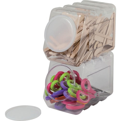 Pacon  Storage Containers, w/ Lids, Interlocking, Clear