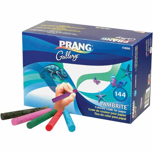Dixon Ticonderoga Company  Colored Chalk, f/Drawing Paper, 144/BX, Ast