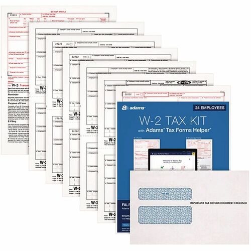Tops  W2 Laser Kit, 6-Part, w/Envelopes, 8"x5-1/2", 24/PK, WE