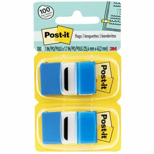 3M  Post-it Flags, 1"x1-3/4", 50/Dispenser,12/Box, Blue