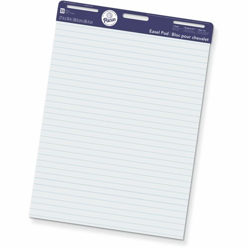 Pacon  Easel Pad, Perforated, 1" Ruled, 27x34", 50 Sheets, White