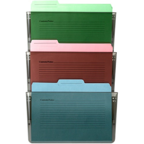 Officemate  Wall Files, Letter, 13"x4-1/8"x7", 3/BX, Smoke