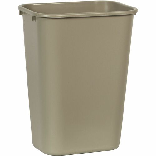 Rubbermaid Commercial Products  Waste Bin, Plastic, 41 Qrt, 15-1/4"x11"x20", Beige