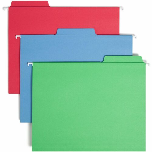 Smead  Hanging File Folders, Built-in 1/3 Cut Tabs, Ltr,18/BX, AST