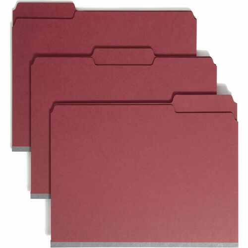 Smead  Fastener Folder, 1/3 Cut Tab, Letter, 25/BX, Bright Red