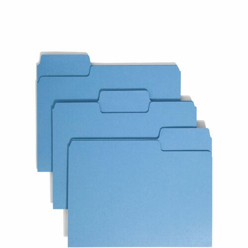 Smead  Folder, Supertab, Ltr, 1/3", 100/BX, Blue