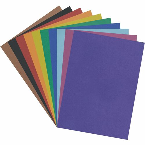 Pacon  Poster Board, 4-Ply, 22"x28", 10 Colors, 100/CT, AST