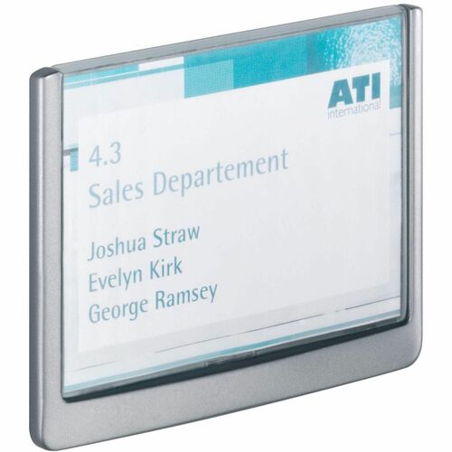 Durable Office Products  Click Sign Holder, 4-1/8"x5-7/8"x1/2", Black
