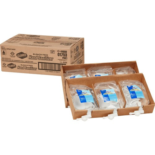 Clorox Company  Hand Sanitizer, Bleach-Free, 1L, 6/CT, Clear