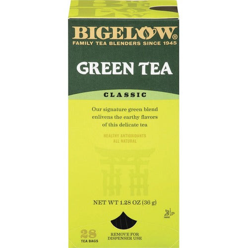 Bigelow  Green Tea Bags, Foil Pouch, 28/BX, Apple Green