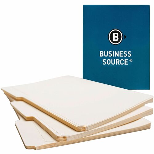 Business Source  File Folders,11 Pt.,1/3 Cut Ast Tab,Letter,100/BX,Manila