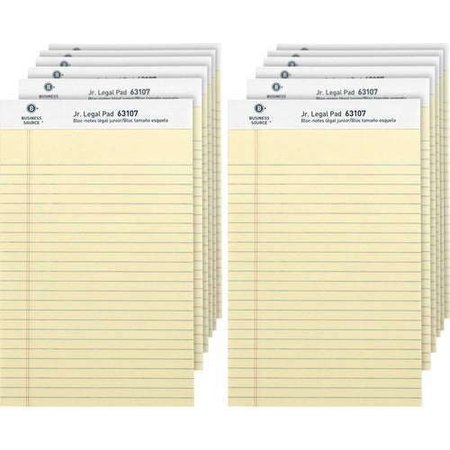 Business Source  Legal Pads, Jr. Legal Ruled, 50 Sht, 5"x8", 1 Dozen, CA