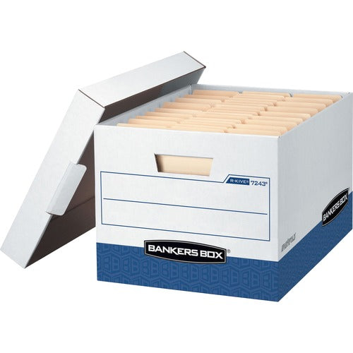 Fellowes  Storage Box, 580 lb, Ltr/Lgl, 12"x16"x10", 4/CT, Blue/White-FEL0724303