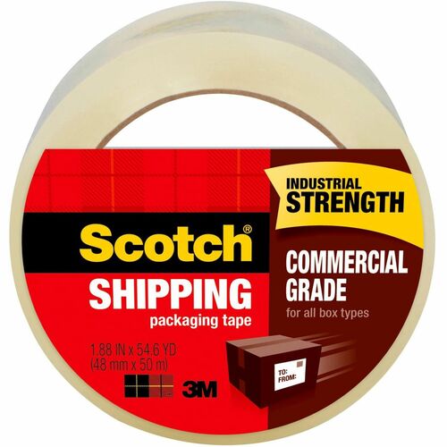 3M  Packaging Tape, Commercial, 1-7/8"x54.6 Yds, 48/CT, CL