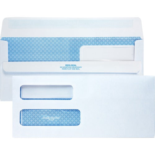 Quality Park  Dbl Window Envelopes, Invoice,No.10, 4-1/8"x9-1/2",500/BX,WE