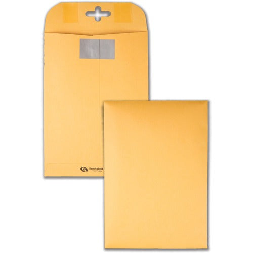 Quality Park  Clear-Clasp Envelopes, 6"x9", 100/BX, Kraft