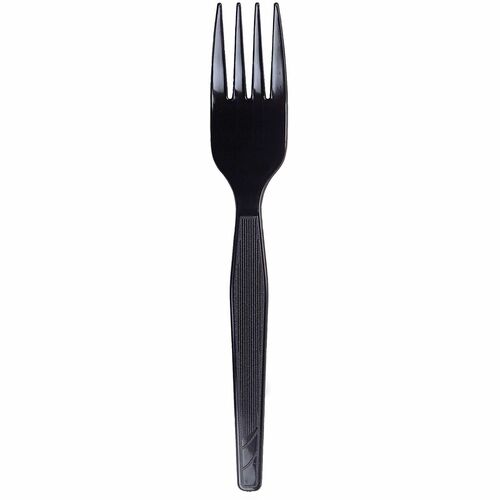 Dixie Foods  Forks, Medium-weight Plastic, 1000/CT, Black-DXEFM517