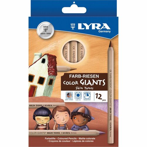 Dixon Ticonderoga Company  Color Pencils,Hexagon, 6.25mm Core,12/ST,Skin Tones