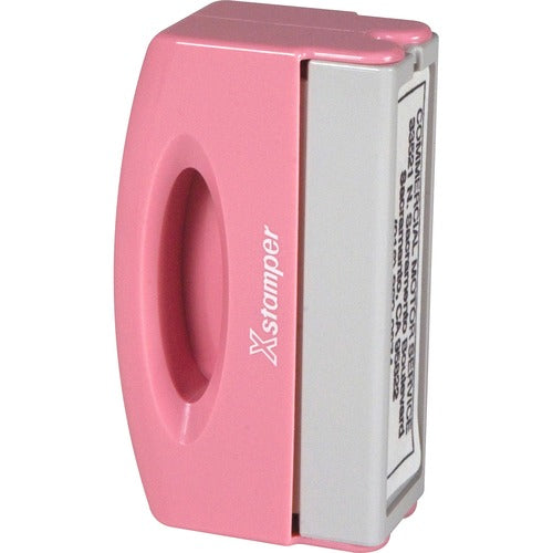 Shachihata Inc  Pocket Stamp, 1-4 Lines, 22 Characters, 1/2"x2", Pink