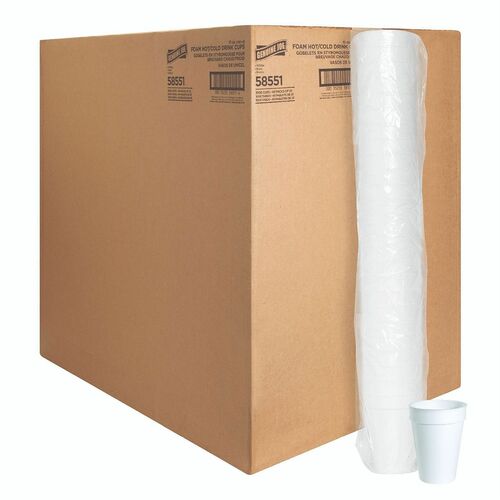 Genuine Joe  Foam Cups, 10oz, 25/PK, 40PK/CT, White-GJO58551