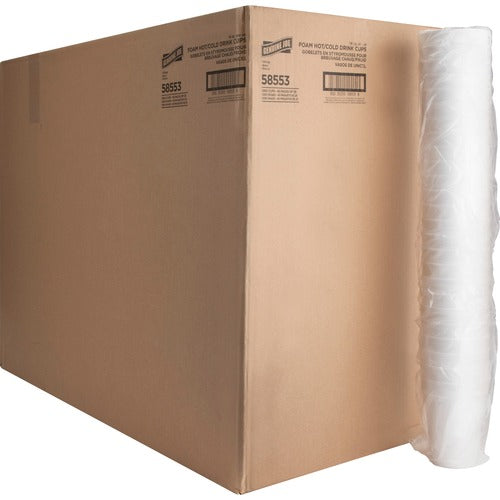 Genuine Joe  Foam Cups, 14oz, 25/PK, 40PK/CT, White-GJO58553