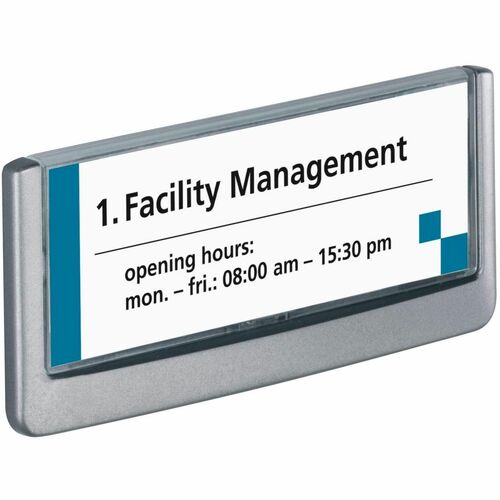 Durable Office Products  Click Sign, 6-3/4"x5/8"x3", Graphite