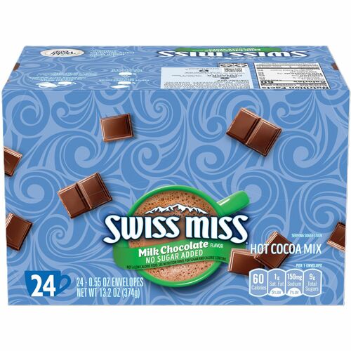 Swiss Miss  Hot Chocolate,Instant, .55 oz Packets,24/BX,No Sugar Added