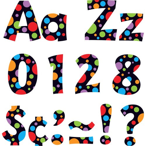 Trend Enterprises  Ready Letters,Upper/Lower/0-9,Combo Pack,4",Neon Dots