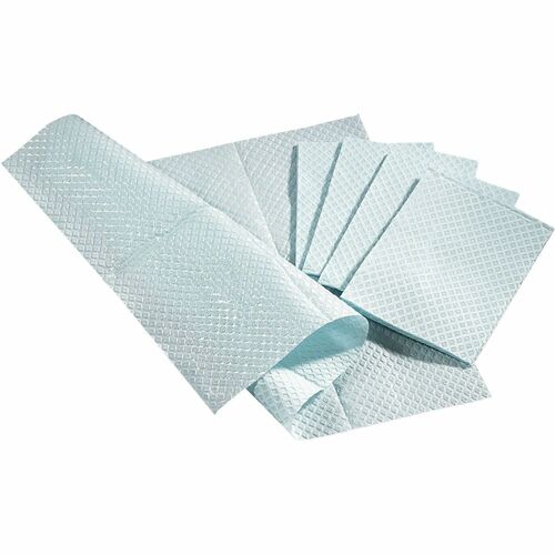 Medline  Pro Towels, Two-Ply, Poly-Backed, 13"x18", 500/BX, Blue