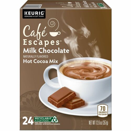 Green Mountain  Hot Cocoa,Milk Chocolate,K-Cup,24/BX,Brown-GMT6801