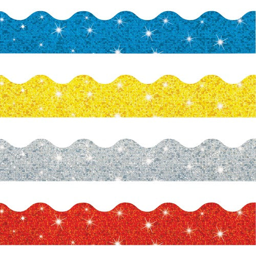 Trend Enterprises  Trimmers, Classrm Decor, Sparkle, 4 Colors, 130', AST