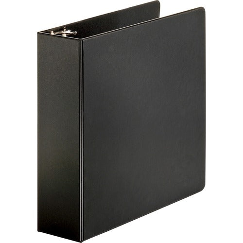 Business Source  Binder, Round Rings, 3" Capacity, 11"x8-1/2", Black