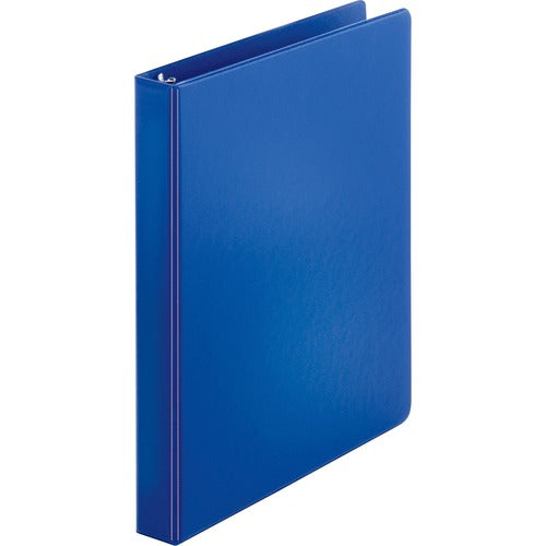 Business Source  Binder, Round Rings, 1" Cap, 11"x8-1/2", Dark Blue