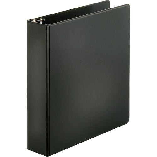 Business Source  Binder, Round Rings, 2" Capacity, 11"x8-1/2", Black