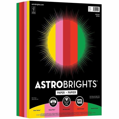 Wausau Papers  Astro Paper, 24 Lb, 8-1/2"x11", 500 Sheets, Vintage AST