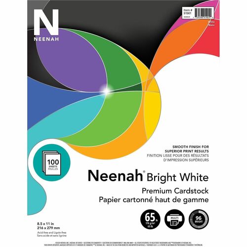 Wausau Papers  Cardstock Paper, 65 lb., 8-1/2"x11", 100/PK, White