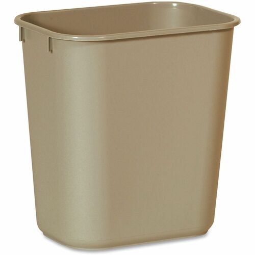 Rubbermaid Commercial Products  Waste Bin,Plastic,13 Qrt,11-3/8"x8-1/4"x12-1/8",Beige
