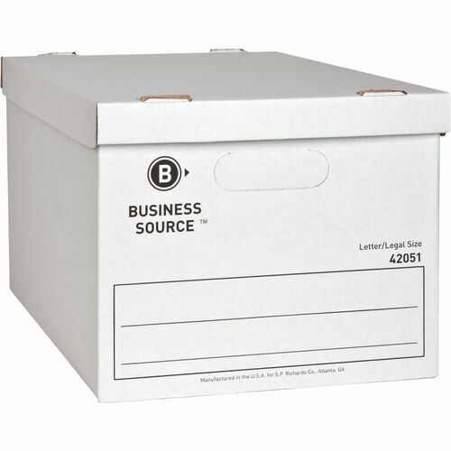 Business Source  Storage File Boxes, Ltr/Legal,350 lb, 12"x15"x10", 12/CT, WE