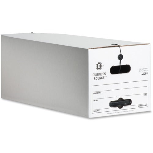 Business Source  Storage Boxes, Letter, 350 lbs., 12"x24"x10", 12/CT, White