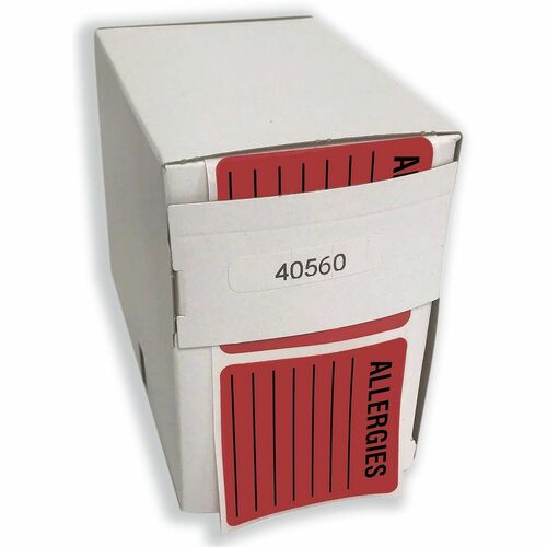 Tabbies  Allergy Labels, 2"x2", 500LB/RL, Fluorescent Red