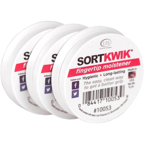 Lee  Sortkwik Fingertip Moistener, Non-Toxic,3/8 oz.,3/PK, White