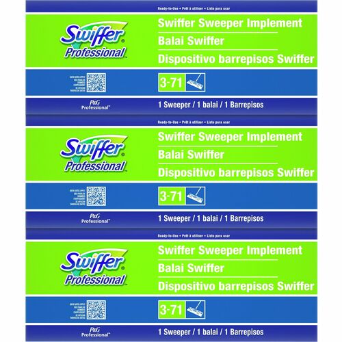 Procter & Gamble Commercial  Swiffer Sweeper, For Wet/Dry Cloths, 10"L, 3/CT, GN