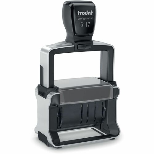 Trodat USA  Date Stamp, 12 Message/Bus. Phrases, 3/8"x2-1/4", Black