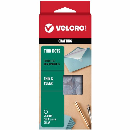 Velcro Industries  Hook And Loop Coins, 5/8" D, 75/PK, Clear